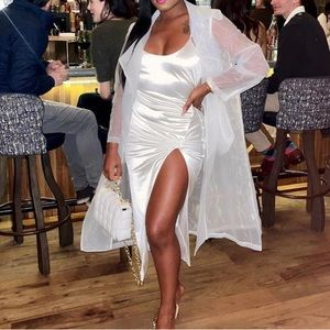 White side split dress from Meshki. Worn once.